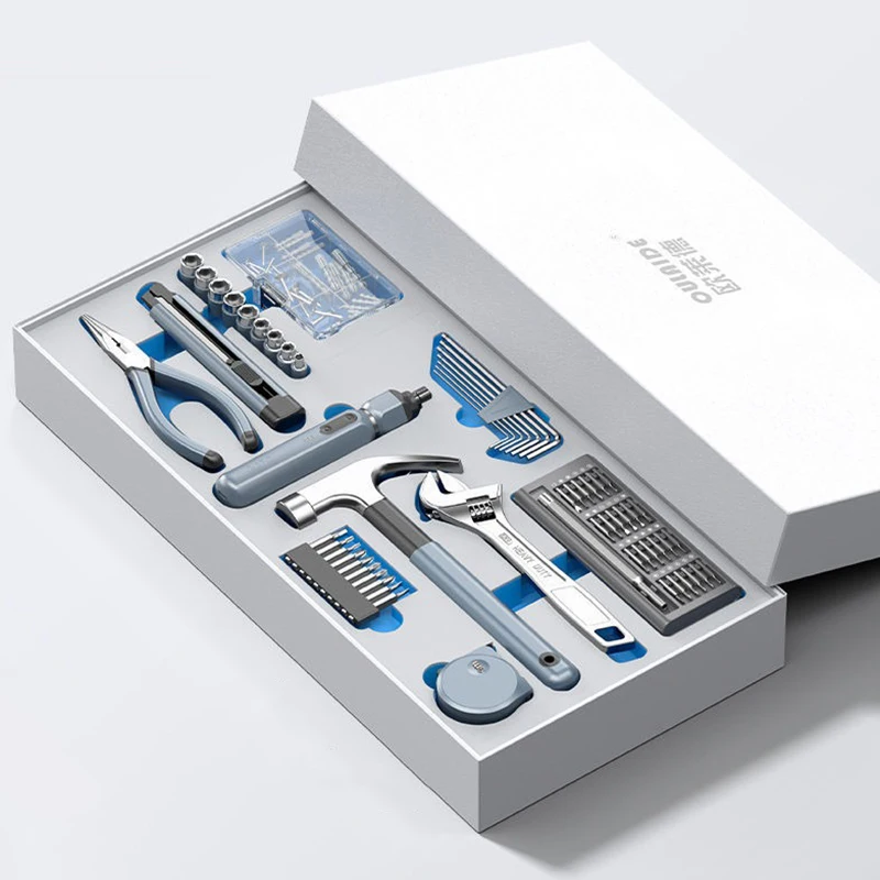 مجموعة أدوات يدوية منزلية كماشة صيانة متعددة الأغراض مفتاح ربط مفك كهربائي مجموعة أدوات عالمية محمولة