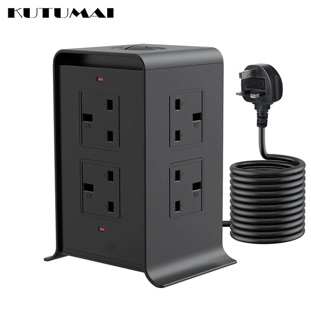 12-in-1 Power Strip Tower with 8 Outlets 4 USB Port 6.56FT Extension Cord Multi Socket Extender UK Plug Vertical Electric Socket