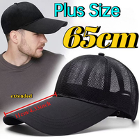 Summer Solid Color Long Brim 11cm Mesh Baseball Caps Men Outdoors Casual Big Size 60cm 65cm Sports Breathable Sun Hats Dad Hat