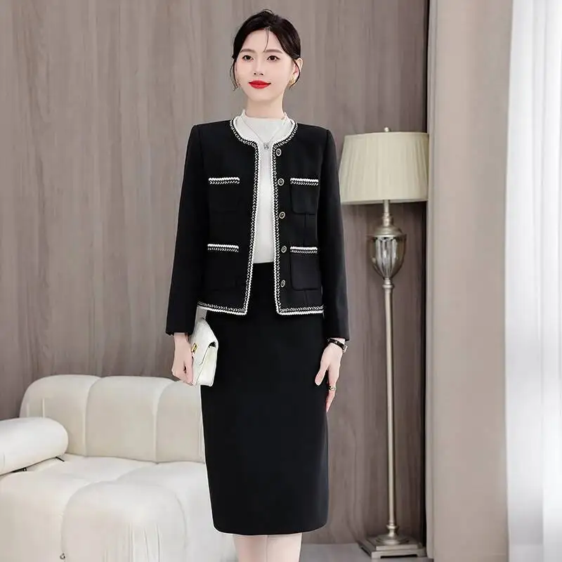 High Quality Fabric Formal Women Business Blazers Suits with Blazer Coat and Skirt Professional Career Interview Office Outfits