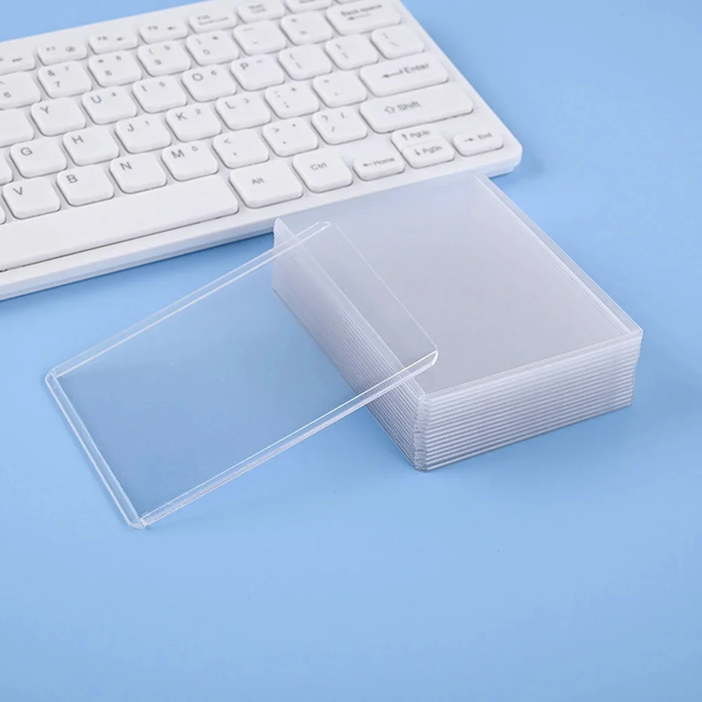 25Pcs PVC Hard Plastic Card Sleeve with Protective Film Clear Card Holder Photo Game Card Toploaders Cover ID Card Sleeve view 3