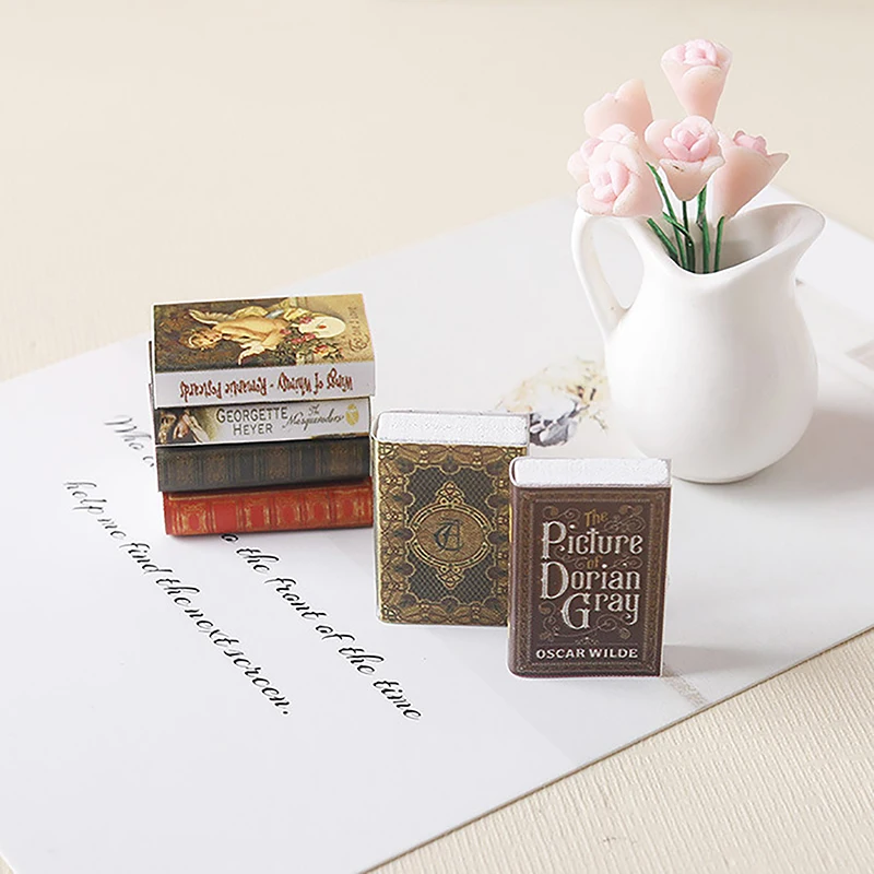 Hot Sale 6Pcs 1:12 Dollhouse Miniature Book Comic Book Small Books Mini Model Kids Pretend Play Toys Doll House Accessories