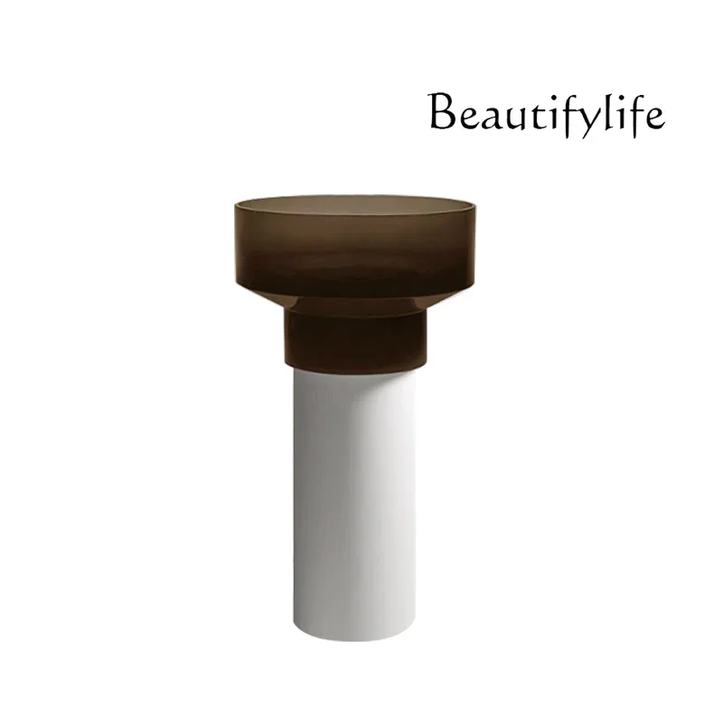 X36 Transparent Artificial Stone Column Basin Floor-to-ceiling Wash Basin Hotel Bathroom Household Round Column Basin