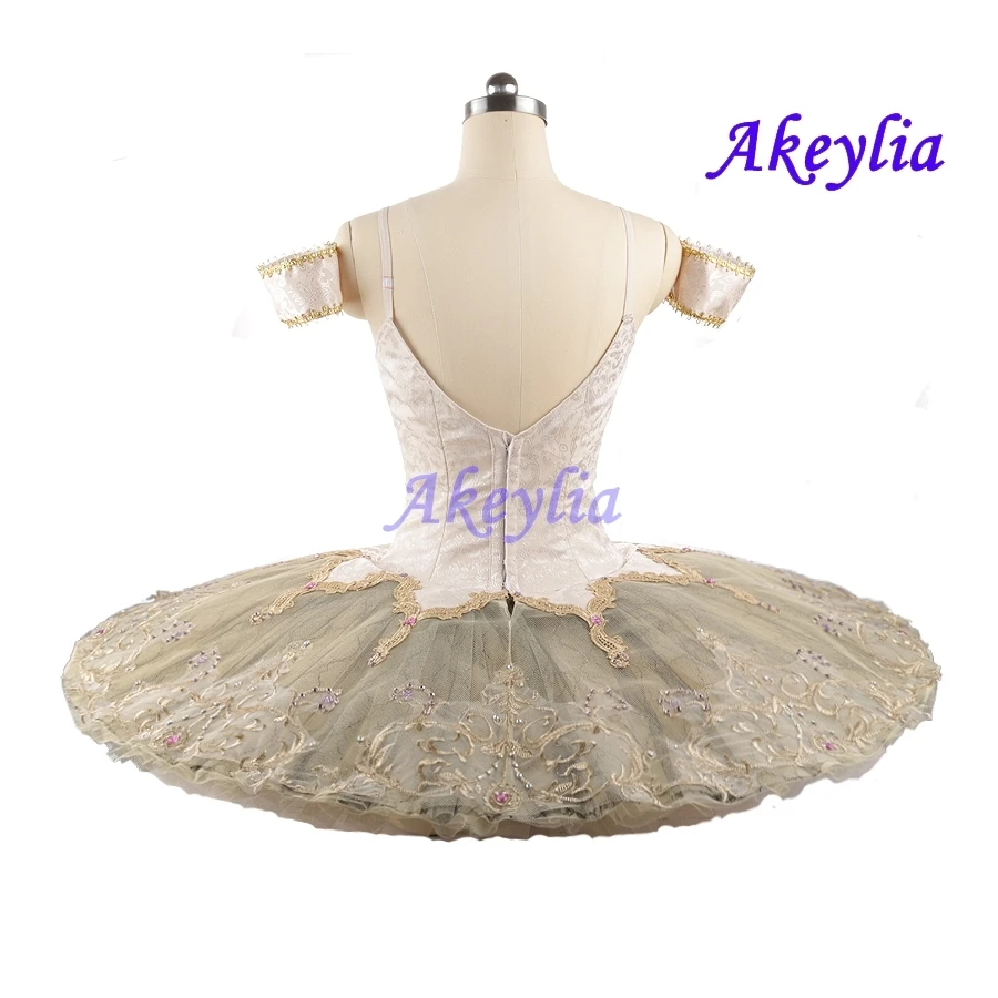 Akeylia Sylvia Professional Ballet Tutu Ivory Sugar Plum Fairy Variation Pancake Tutu Adult Girls Ballet Stage Costume JN0099