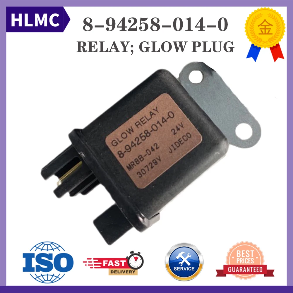 Excavator Spart Parts Glow Relay 8-94258-014-0 MR8B-042 24V 10921V JIDECO for Hitachi EX400-3 EX400-5 EX450MT-5