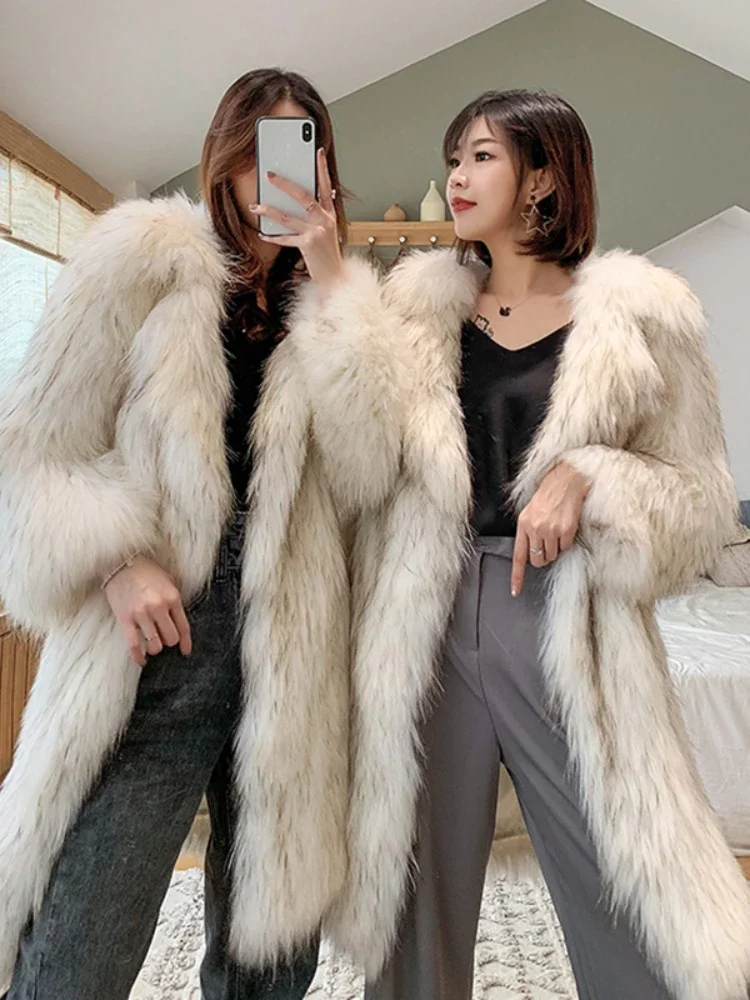 เสื้อโค้ทขนเฟอร์เทียมสำหรับผู้หญิง อุ่นสบาย สไตล์ลำลอง แจ็คเก็ตยาวกันลม ขนหนานุ่ม หรูหรา บอนต์จาส เสื้อคลุมขนสัตว์สำหรับฤดูหนาว