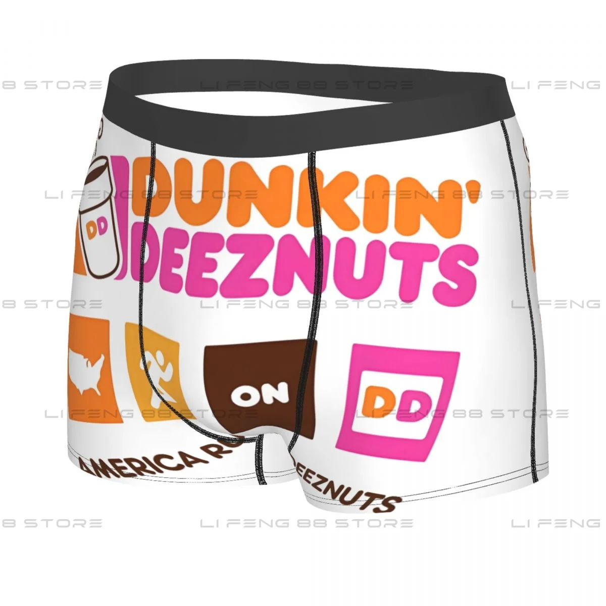 America Runs On Deeznuts Men Boxer Briefs Dunkin Deeznuts Highly Breathable Underpants High Quality Print Shorts Gift Idea