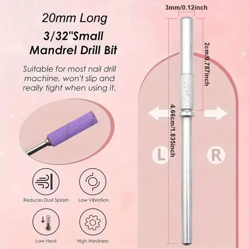 Imagen 2 del producto Nueva llegada Ungrade 20mm de largo Mini bandas de lijado de alta calidad 50 unids/caja blanco rosa púrpura 3MM Mini banda de lijado broca