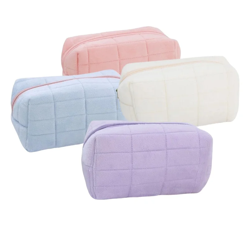 1pc Pillow Design Cosmetic Bag Pencil Case Pen Pouch in Pink White Blue Purple Large Capacity Student Storage Pencil Case