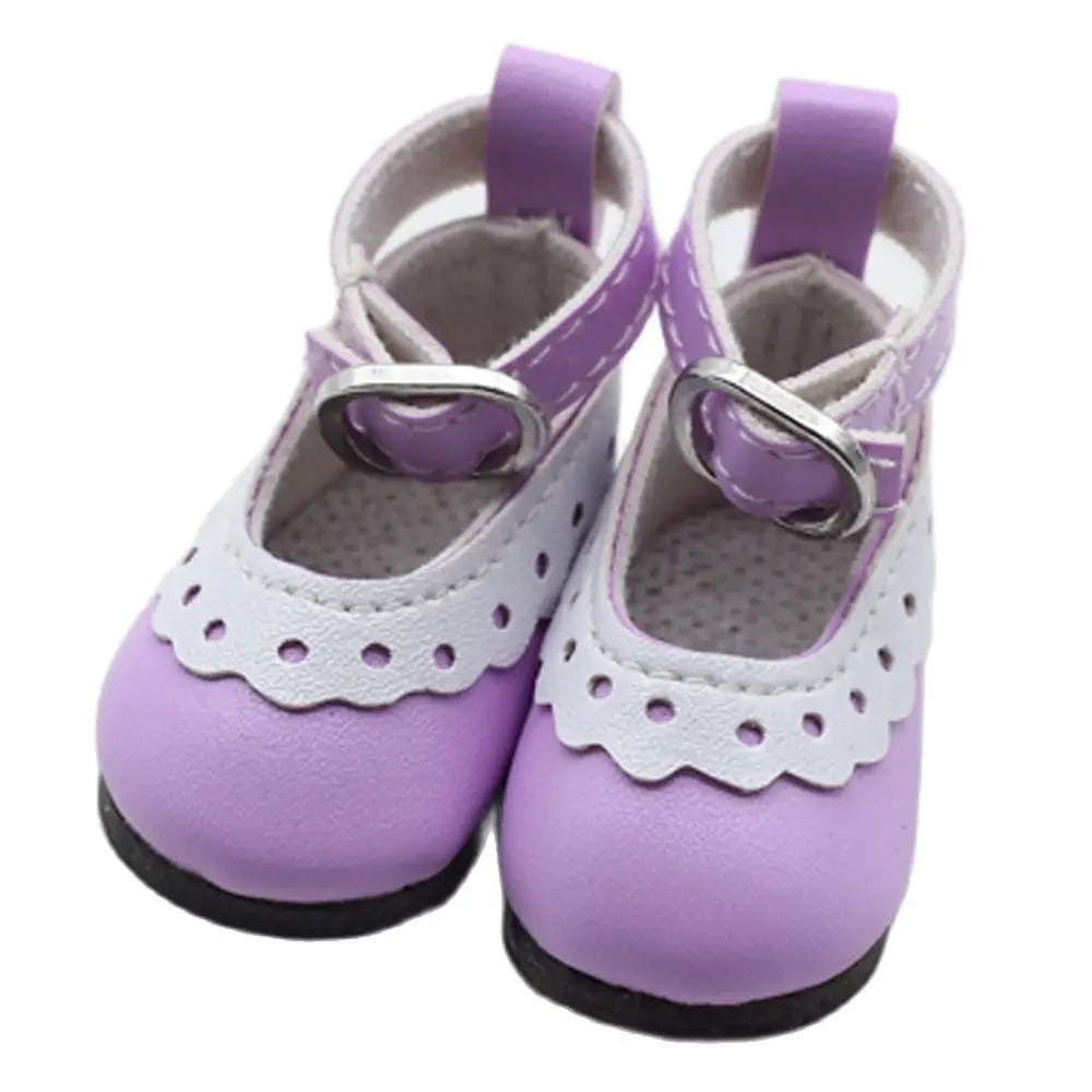 Zapatos de cuero sintético para muñeca BJD, Mini zapatos de lona de encaje de juguete a la moda, accesorios para muñecas rusas, 5cm, 1/6, 1 par