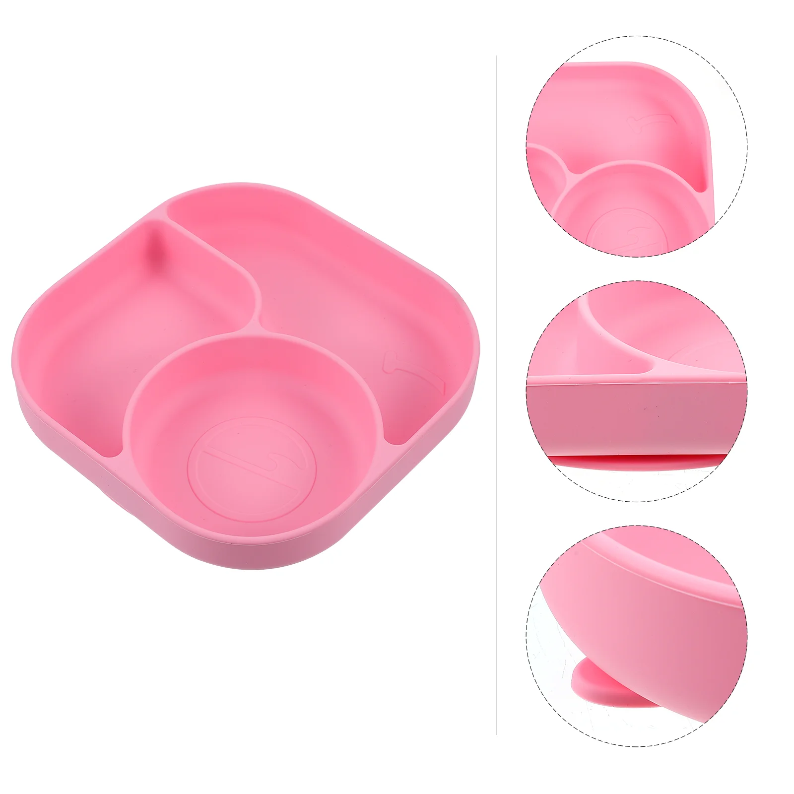 Dinner Plate Easy-to-use Baby Children Tableware One-piece with Bright Color Silica Gel