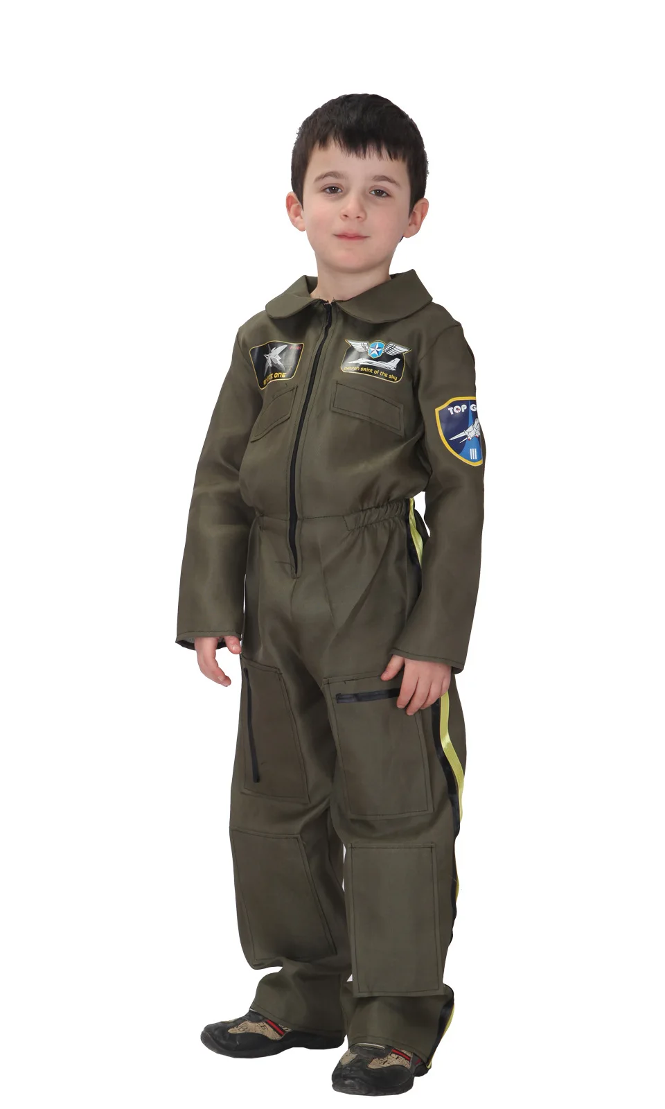 Halloween Boy Pilot Astronaut Uniform Spaceman Jumpsuit Cosplay Costume Purim Kid Child Book Week Fancy Dress