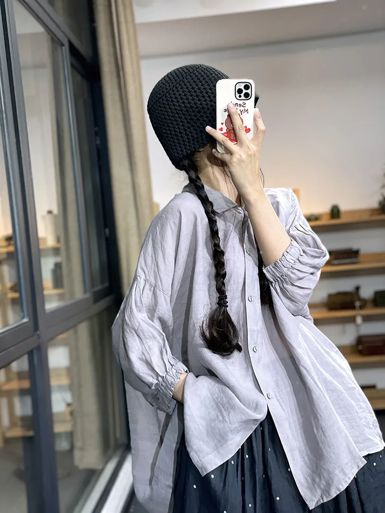 Summer Shirt Women Tops Casual Loose Pleated Ladies Blouses Pink Fashion Woman Shirt Tops 2023