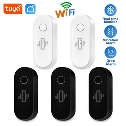 Tuya WiFi Vibration Sensor Detector Alarm Real-Time Motion Shock Detection White Black Color Smart Life APP Notification History