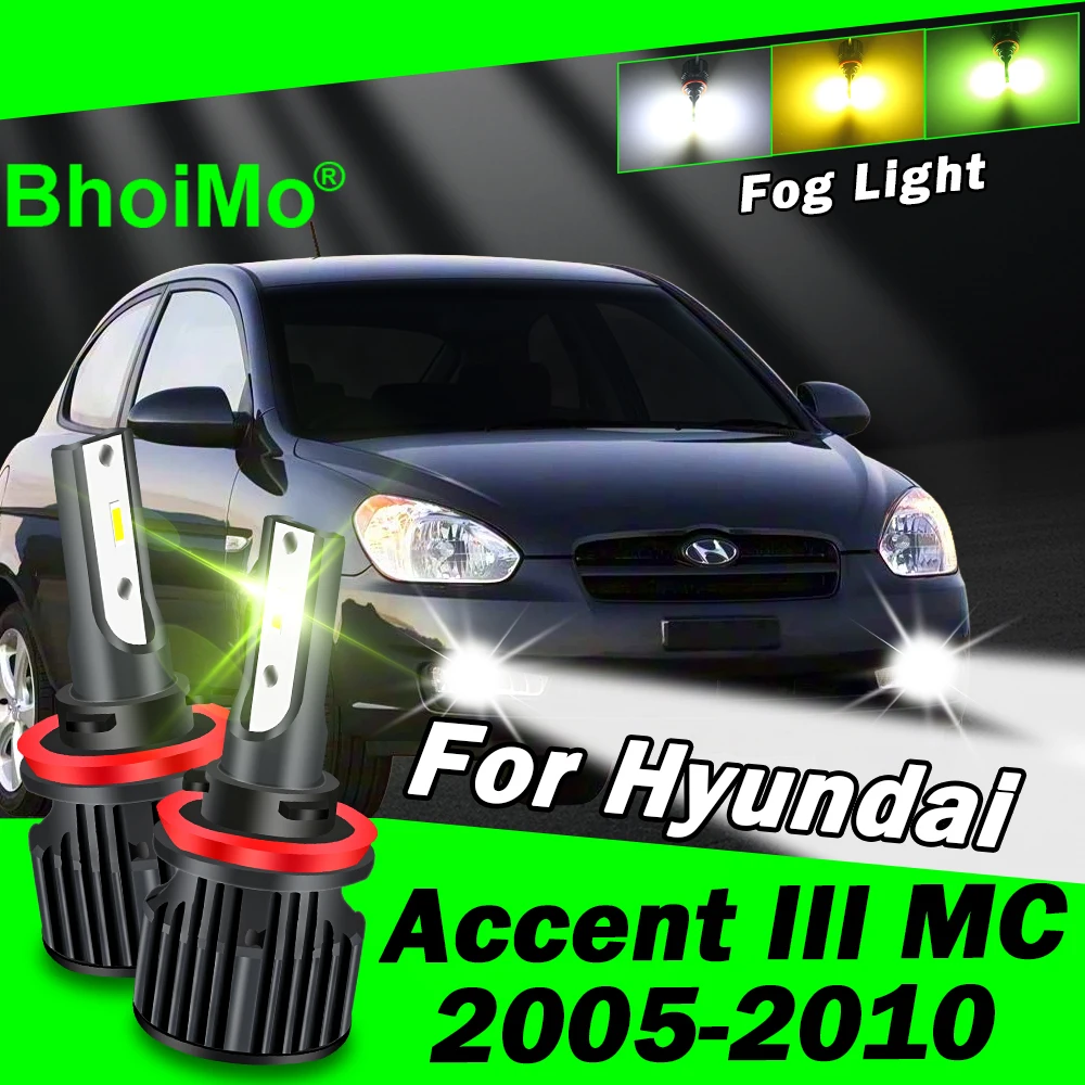 

BhoiMo For Hyundai Accent III MC Front Fog Light Lamp 2005 2006 2007 2008 2009 2010 Led Bulbs