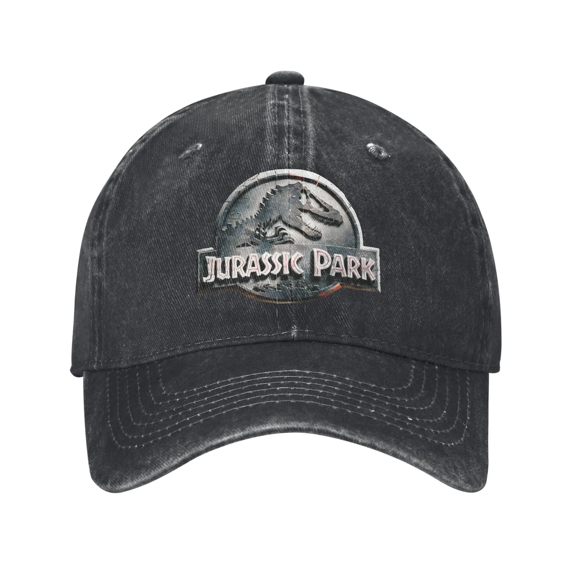 Gorras de Béisbol con Grabado de Piedra de Jurassic Park, Gorra de Algodón Vintage Desgastada, Gorra Snapback, Gorras Suaves Sin Estructura para Viajes al Aire Libre