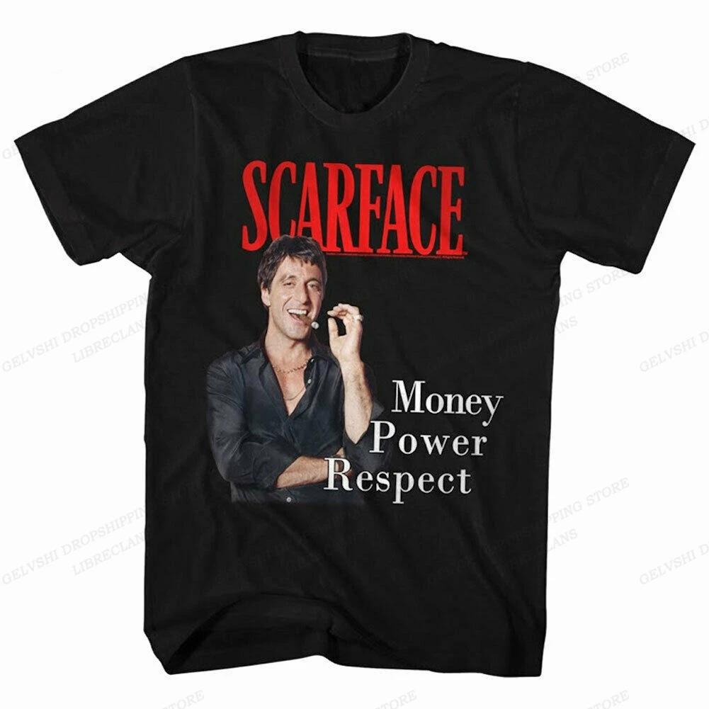 Tony Montana Scarface T-shirt Men's and Women's Cotton T-shirt Casual Summer Street Short Sleeve Fashion Harajuku Y2k T-shirt