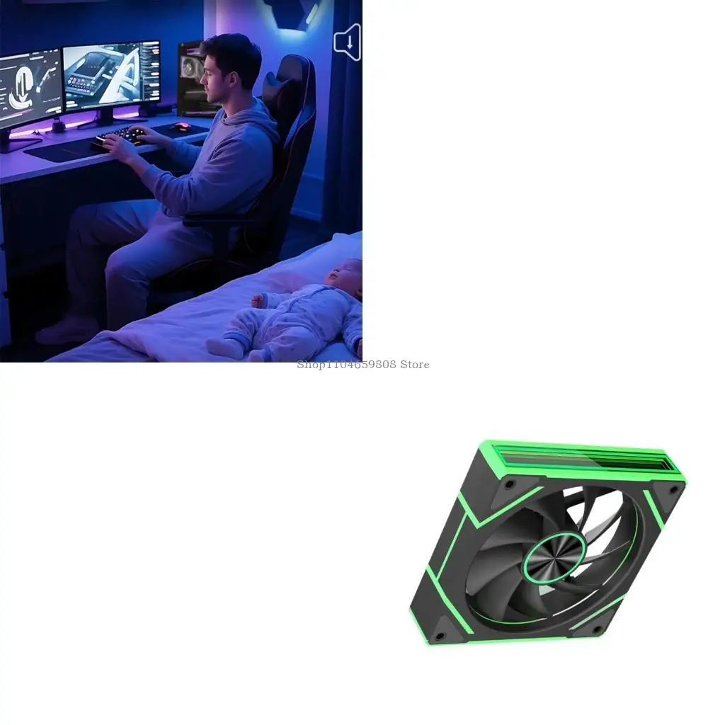 

120-мм вентилятор ARGB, бесщеточный охлаждающий вентилятор 120x120x25 мм для корпуса ПК или компьютера