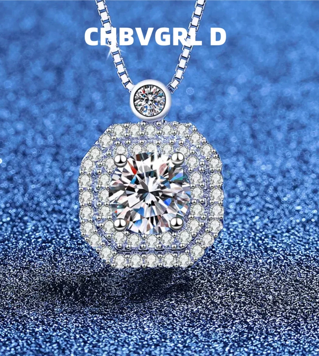 

[Charm] New product, s925 sterling silver moissanite necklace, high-end, full diamond, luxurious pendant, versatile, necklace