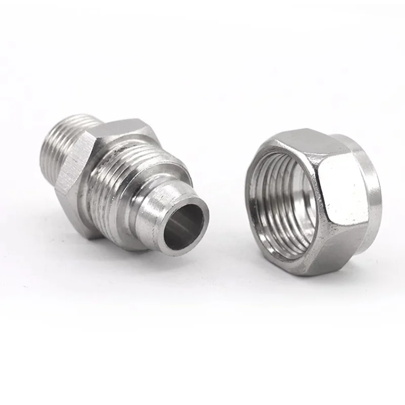 304 Stainless Steel Quick-twist Hose Connector PC4 6 8 10 12mm Pipe Tube To 1/8 1/4 3/8 1/2 Pneumatic Quick Plug Metal Joint