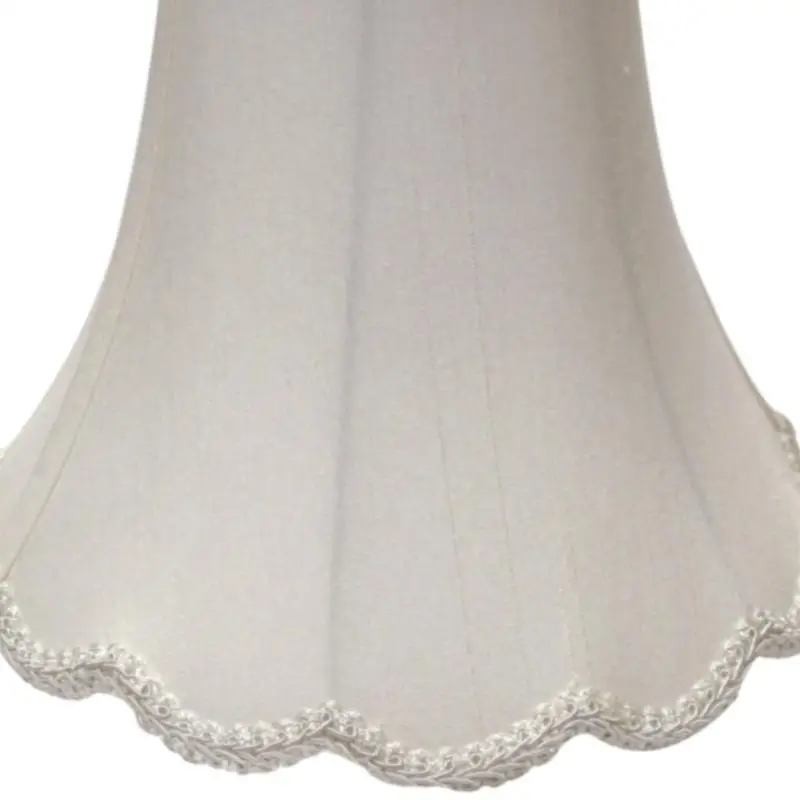 White Slant Scallop Bell Softback Lampshade with Washer Fitter