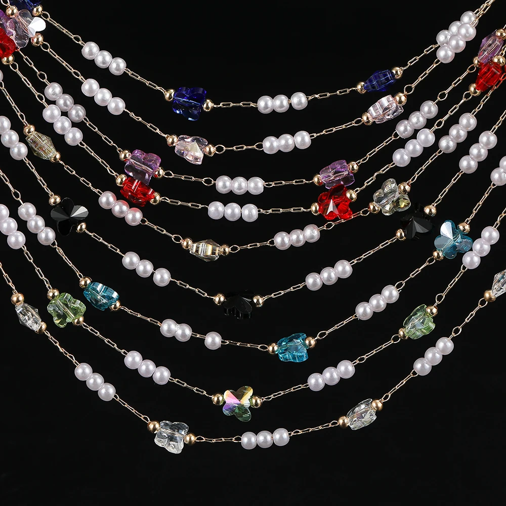 

1Meter/Lot Copper Butterfly Pearl Chain Beaded KC Gold Color Chain beads for Jewelry Making DIY Bracelet Necklace Accessories