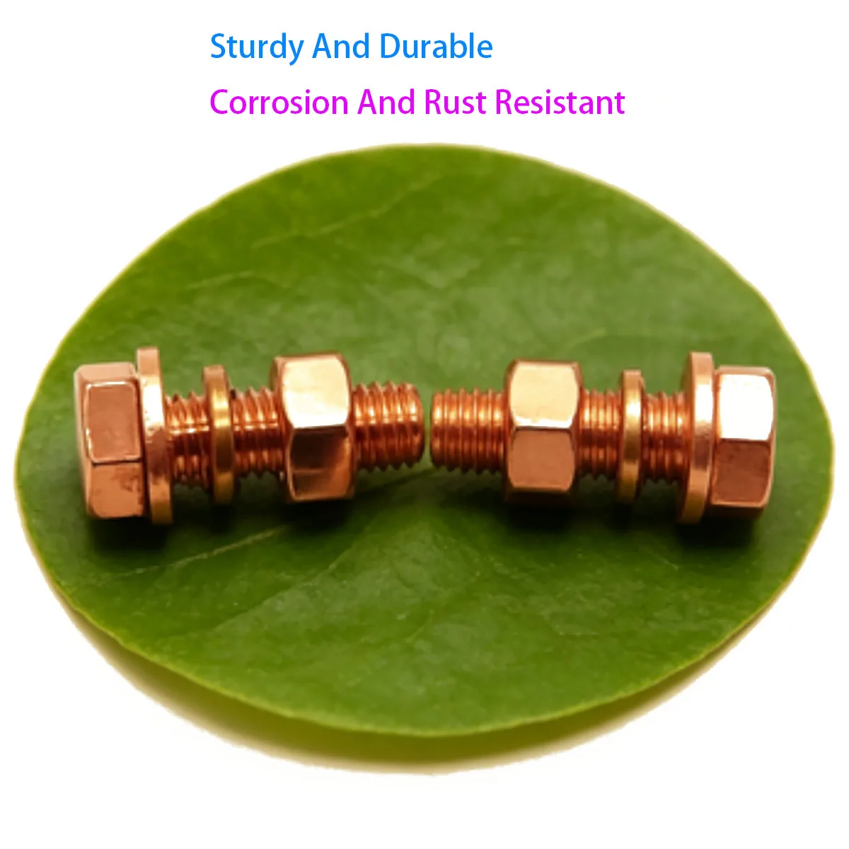 M3 M4 M5 M6 M8 M10 M12 M14 M16 Red Copper Hexagonal Bolt Nut Flat Washer Set/electrolytic Bolt