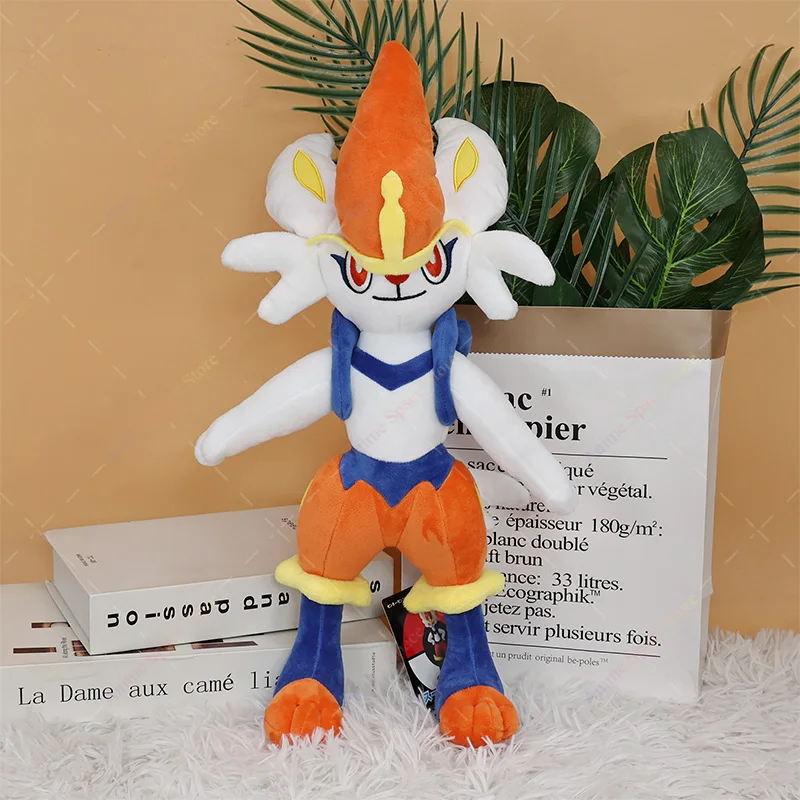 Anime Cute Zeraora Plush Toys Cartoon Plushie Cinderace Shiny Zeraora Soft Stuffed Peluche Collectible Dolls for Fans Gift