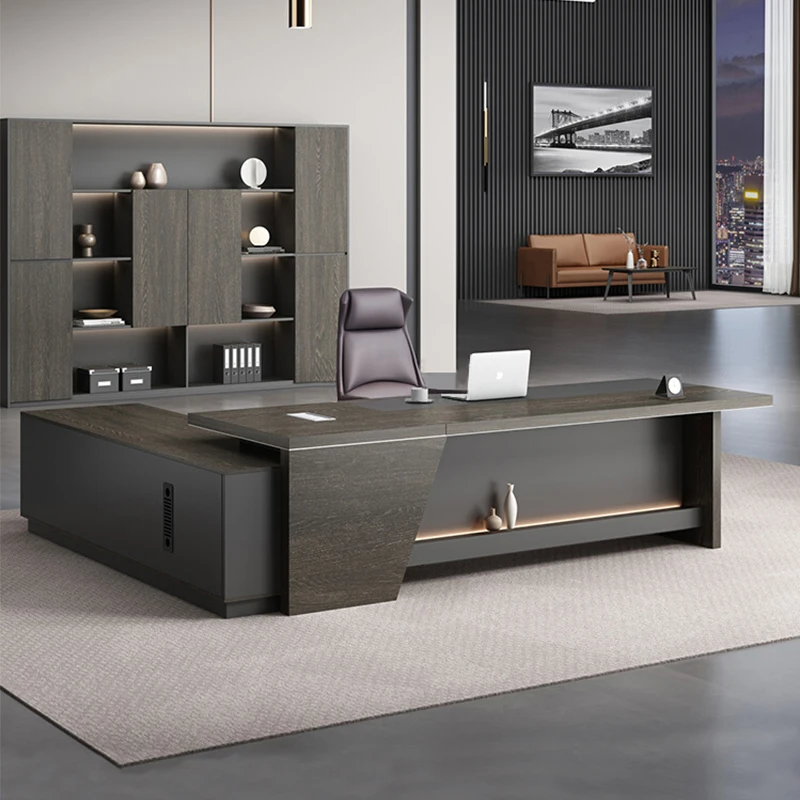 

Luxury Vintage Boss Office Desk Storage High Quality Design In Stock Conference Office Desk Reception Schreibtisch Furniture
