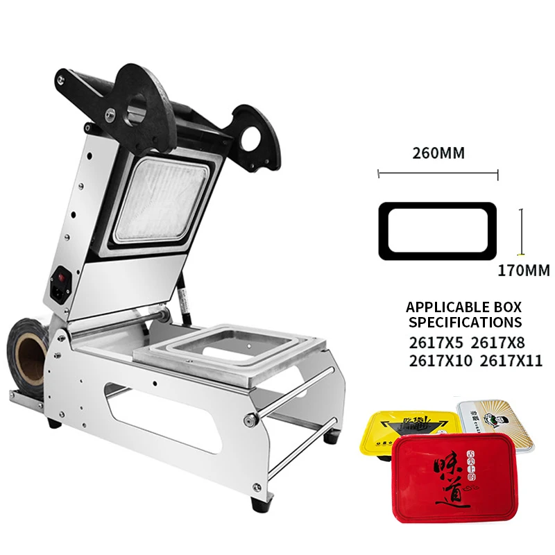 Máquina de selagem manual prensada à mão, selador de bandeja de frutas, carne, plástico pp, bandeja cpé, máquina de selagem de alimentos rápidos, caixa de bandeja de mesa