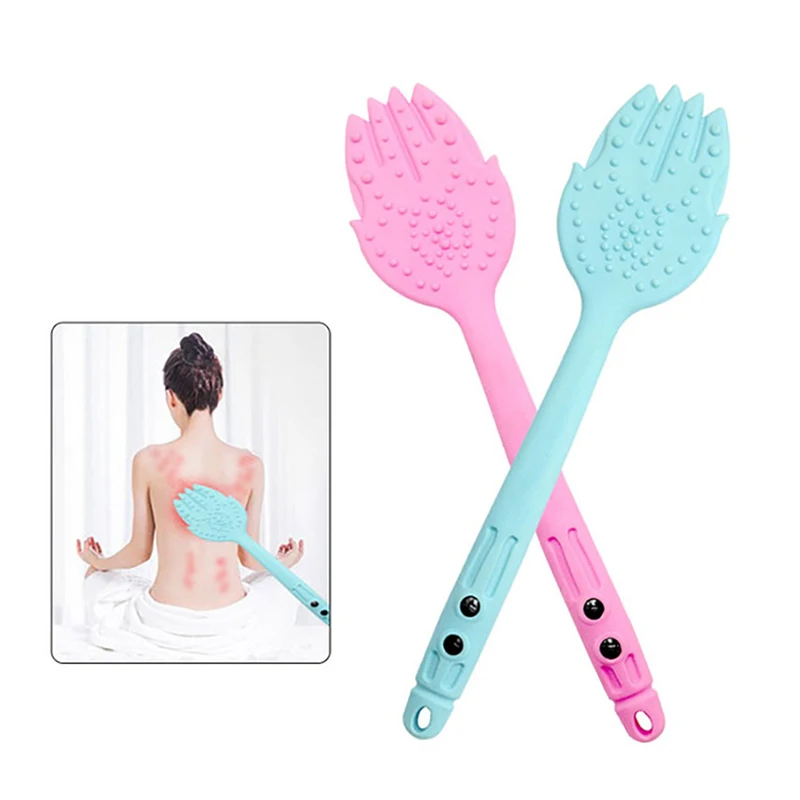 1Pc Palm Shaped Body Neck Massager Manual Guasha Massage Hammer Pat Stick Magnetic Beads Meridian Acupoint Massage Relaxation
