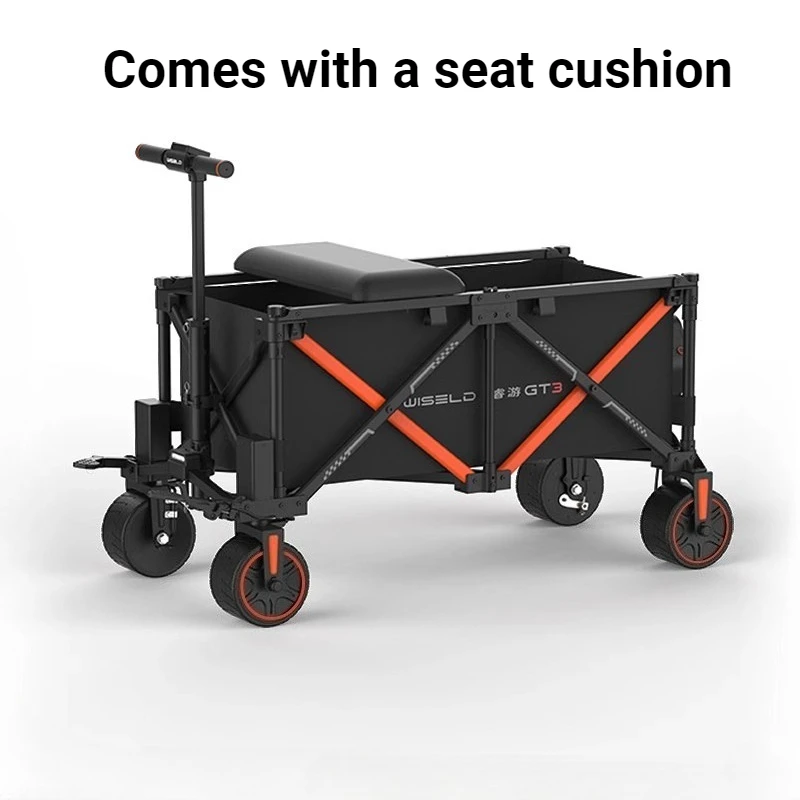 Cycling Electric Camping Trolley Picnic Portable Folding Large Capacity Travel Trolley Cart Convenient Transport Outdoor Tools