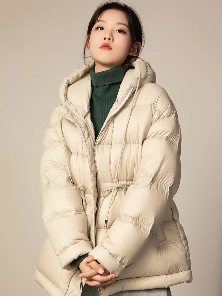 Winter Jacket Women Slim Hooded Warm Thickening Long Puffer Coat Female Korean Style Casual White Duck Down Jackets Parkas