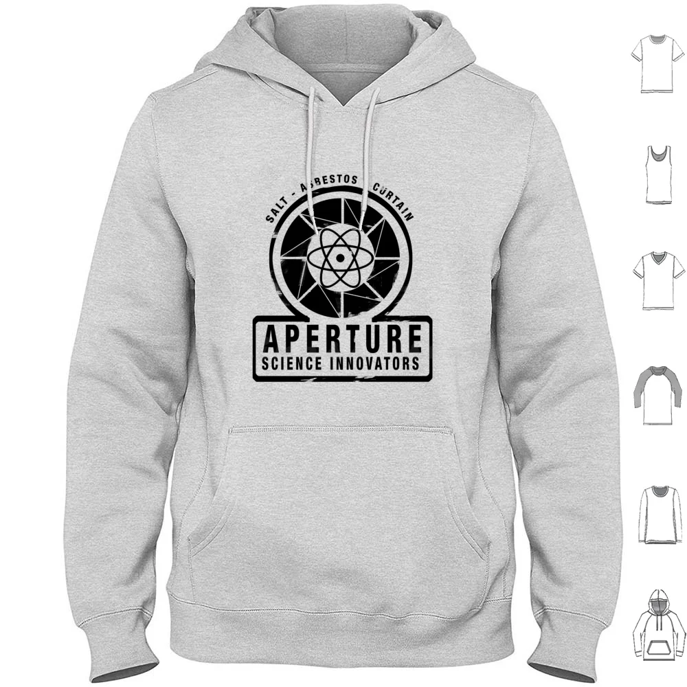 Portal-Aperture Science Black Hoodies Long Sleeve Portal Gaming Geek Nerd Game Half Life Aperture Science