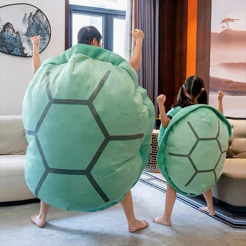 Large Wearable Turtle Shell Plush Toy Children Sleeping Bag Stuffed Soft Tortoise Pillow Cushion Creative Toy Christmas Gift