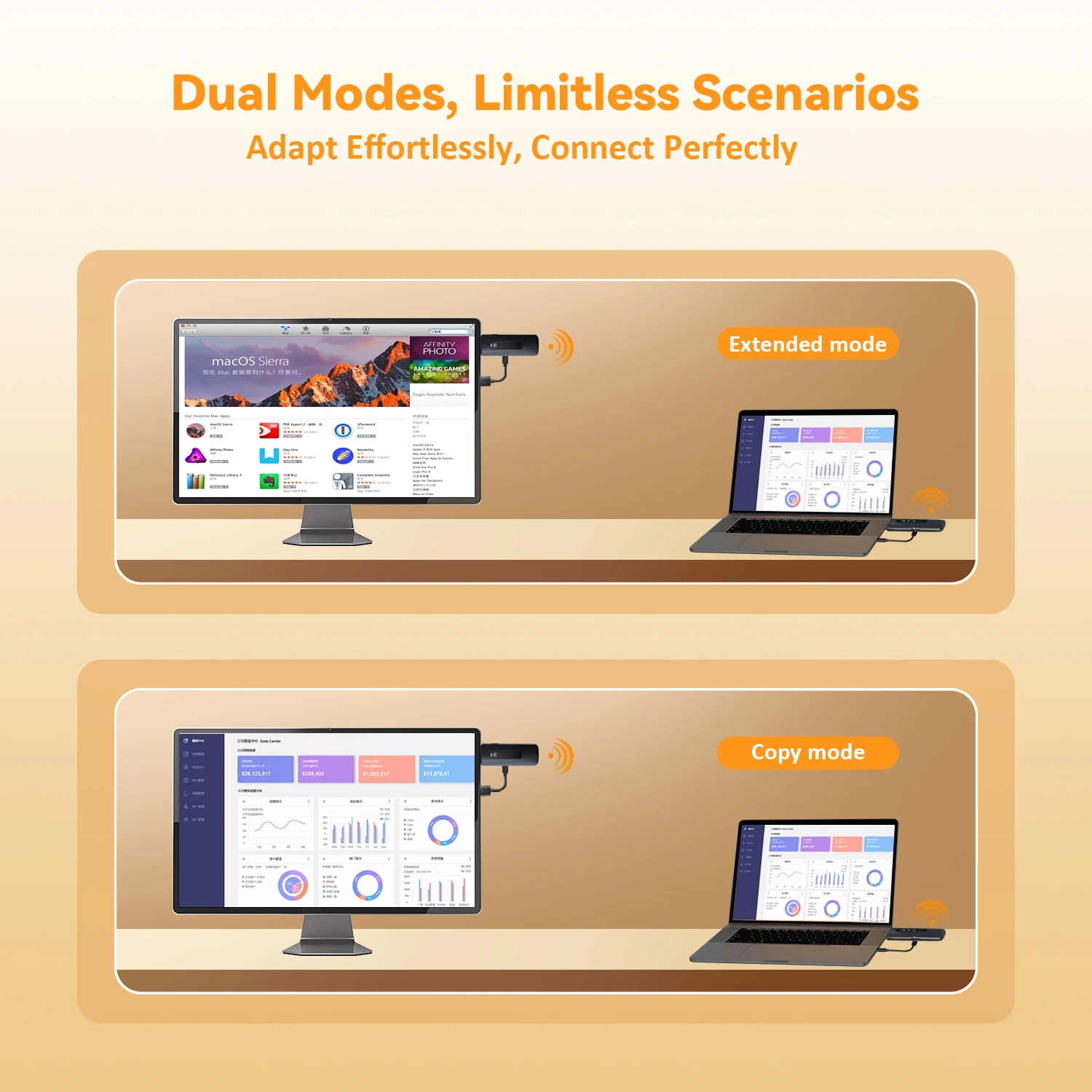 New 1080P 50M Wireless Video Audio Transmitter Receiver Extender Display Adapter Dongle For TV Box Monitor Projector PC