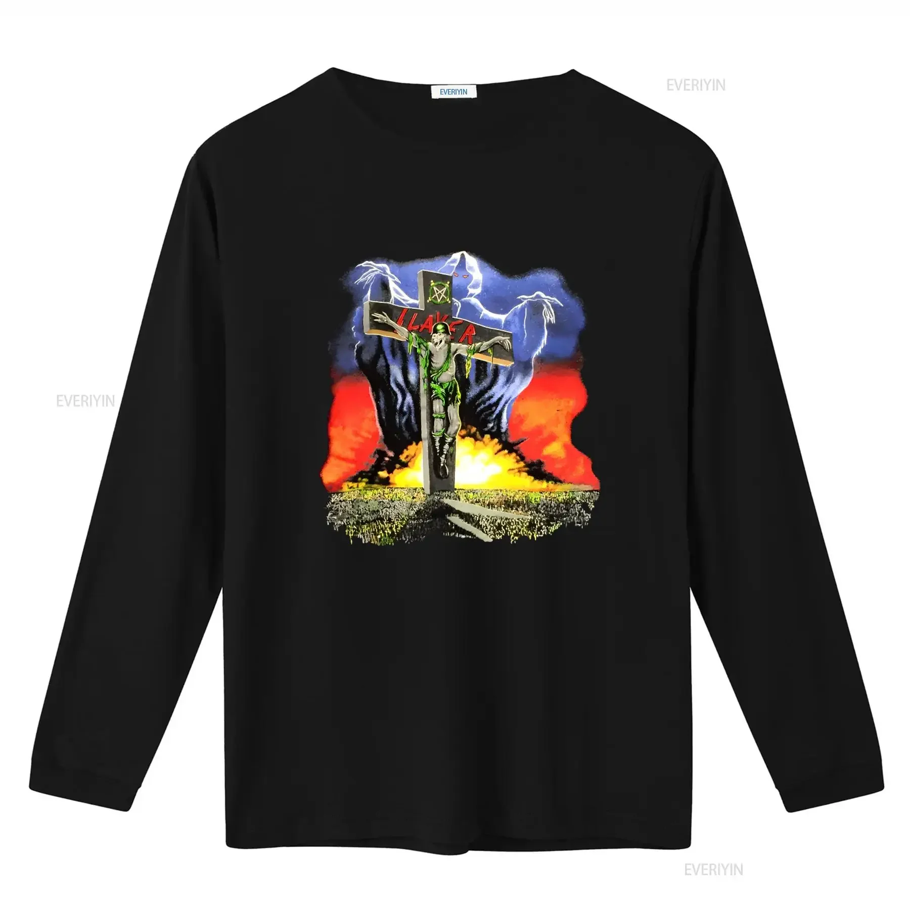 SLAYER 1990 Vintage European Campaign Tour Print T Shirt vintage Washed streetwear fashion Stretched Comfortable Unisex graphic