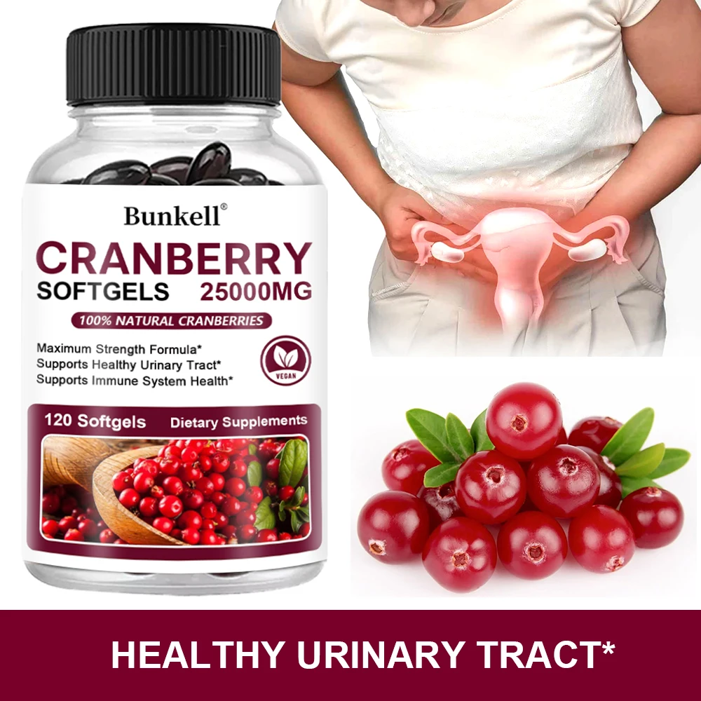 Cranberry Extract Supports Urinary Tract Health, Bladder Health, Antioxidant, Rich in Vitamin C, Daily Cranberry Capsules