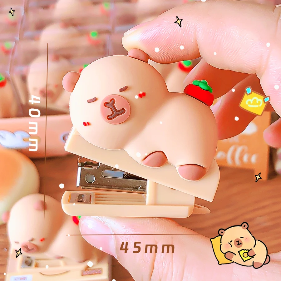 school useful offices accessories binding supplies school supplies stationery Stapler cute capybara mini stapler Binding machine
