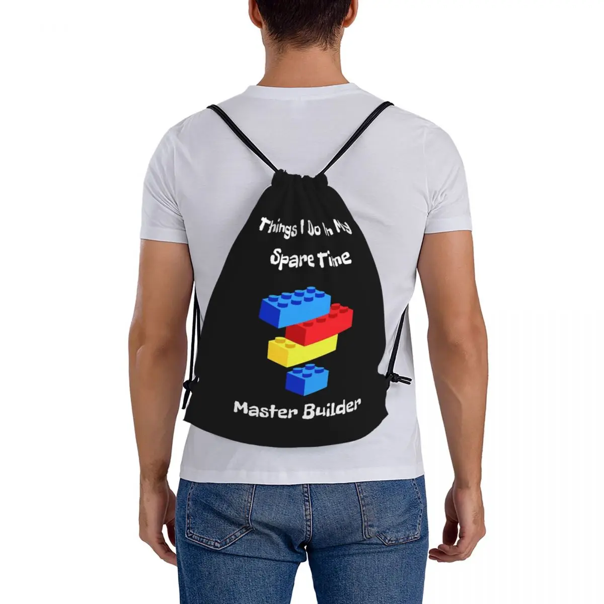 Design For A Fan Of Blocks Master Builder Afol Backpacks Casual Drawstring Bags Sundries Bag Book Bags for Travel Students