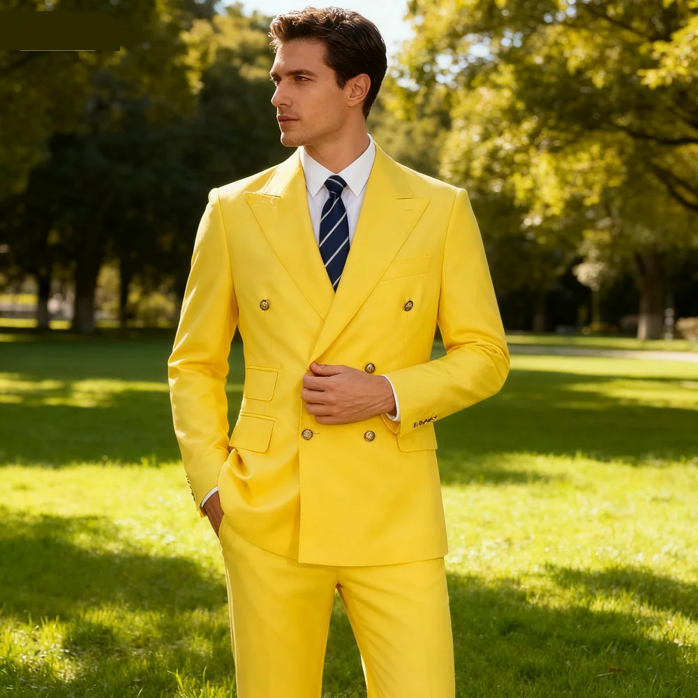 

2-Piece Solid Men's Wedding Tuxedo Formal Groomsmen Smoking Suit for Graduation Party Men's Fashion Ensemble M