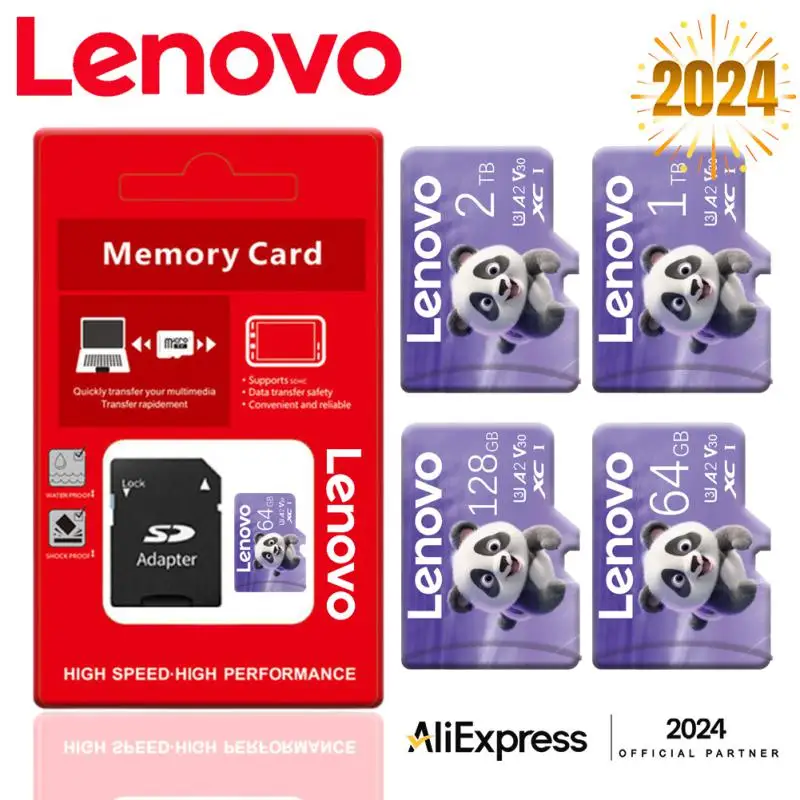 Scheda di memoria Lenovo 2TB 1TB scheda SD ad alta velocità 128GB 256GB 512GB V60 A2 scheda di memoria Flash 128GB Micro Tarjeta Sd per telefono