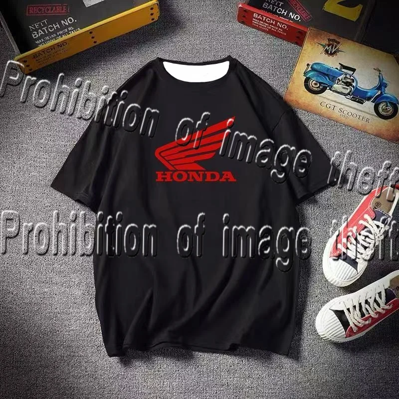 

Новая летняя футболка с короткими рукавами для езды на мотоцикле Honda, гоночная мужская футболка с короткими рукавами и круглым вырезом с 3D принтом, быстросохнущий топ