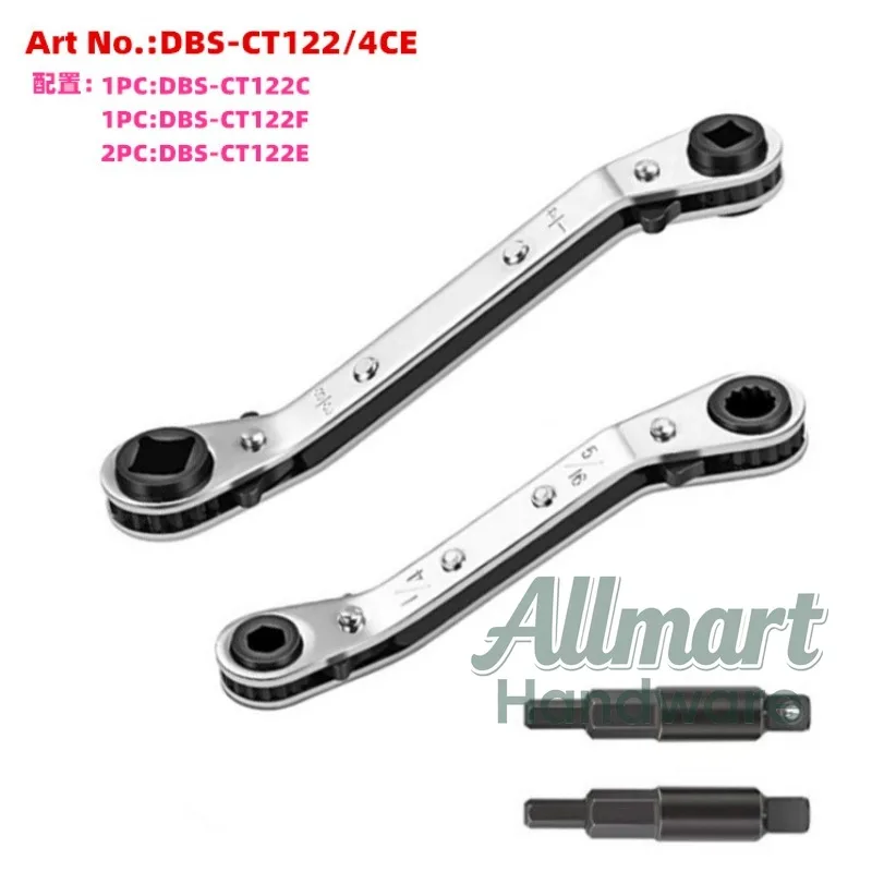 Square Drive Ratchet Wrench CT122 Series Single Set Multi-Function Wrench Tool for Auto & Machine Repair