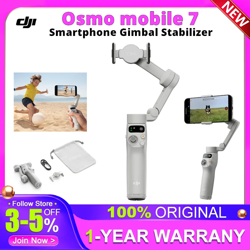 for DJI Osmo mobile 7 Full scene follow-up phone stabilizer follow-up live vlog anti shake handheld gimbal ifolding selfie stick