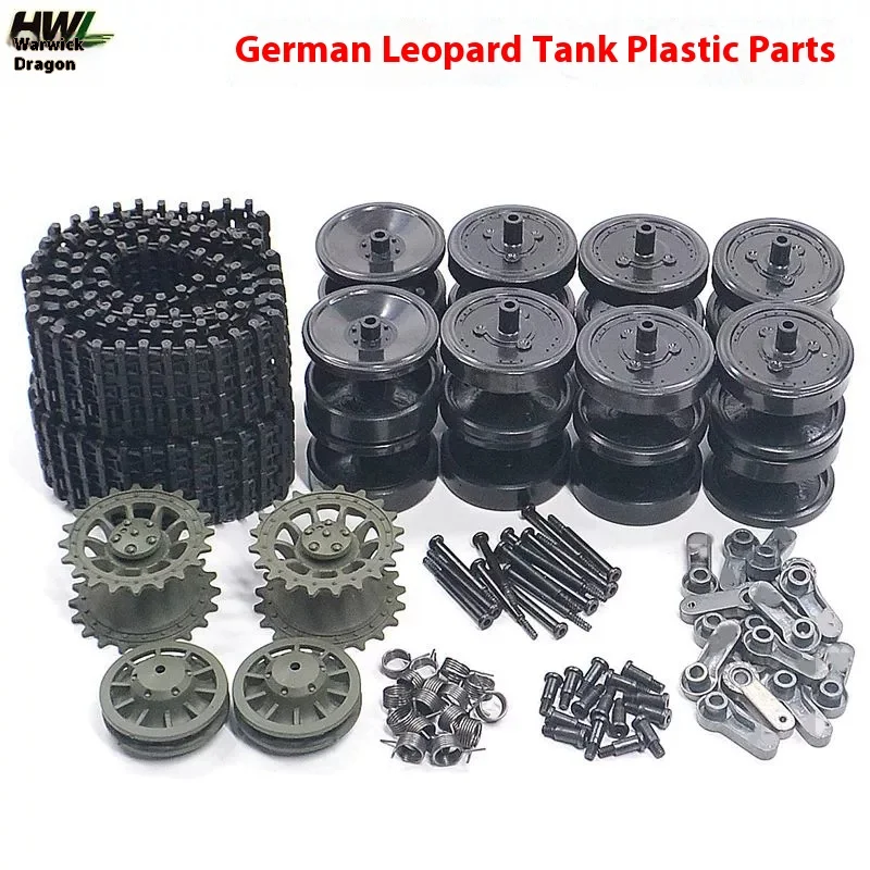 Henglong Tank 3819-1 Akcesoria w stylu lamparta Plastikowe podwozie samochodu Powierzchnia samochodowa Powierzchnia wieżyczki Dolna rura pistoletu Panel tylnego światła