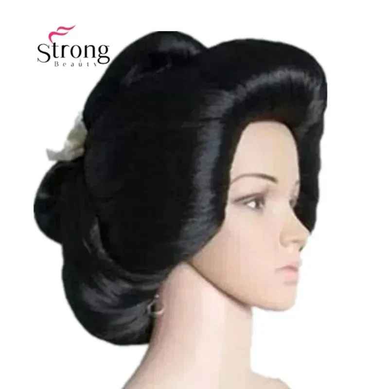 Perruque de Cosplay synthétique noire japonaise Geisha lin, perruque de Cosplay quotidienne ujfj
