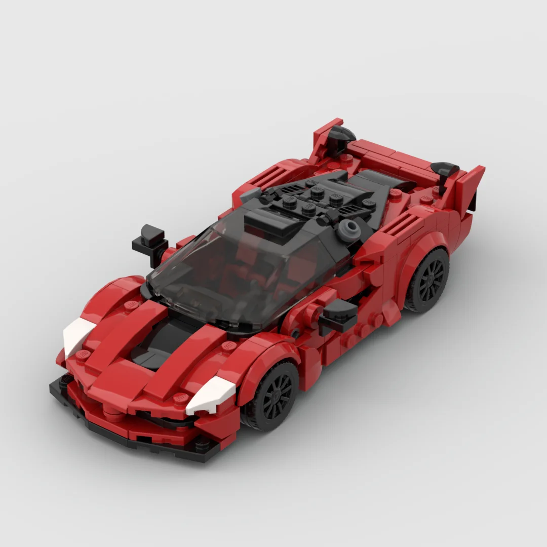 MOC Ferraried FXXK racing sports car Vehicle Speed Champion Racer Building Blocks Brick Creative Garage Toys for Boys Gifts