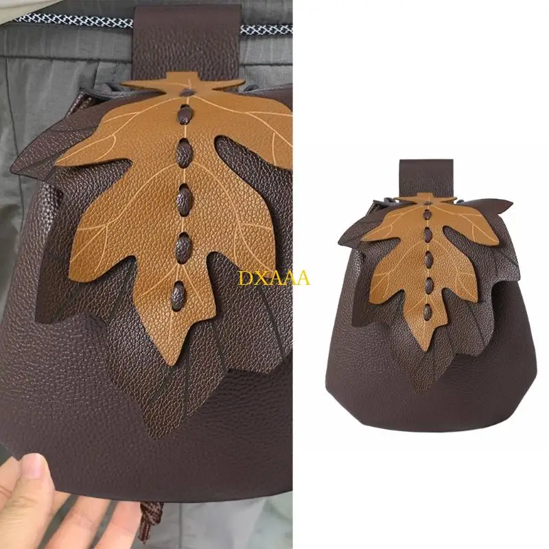 DXAA Nordic Themed PU Leather Coin Bag Practical Lightweight Design Perfect For Cosplay Event