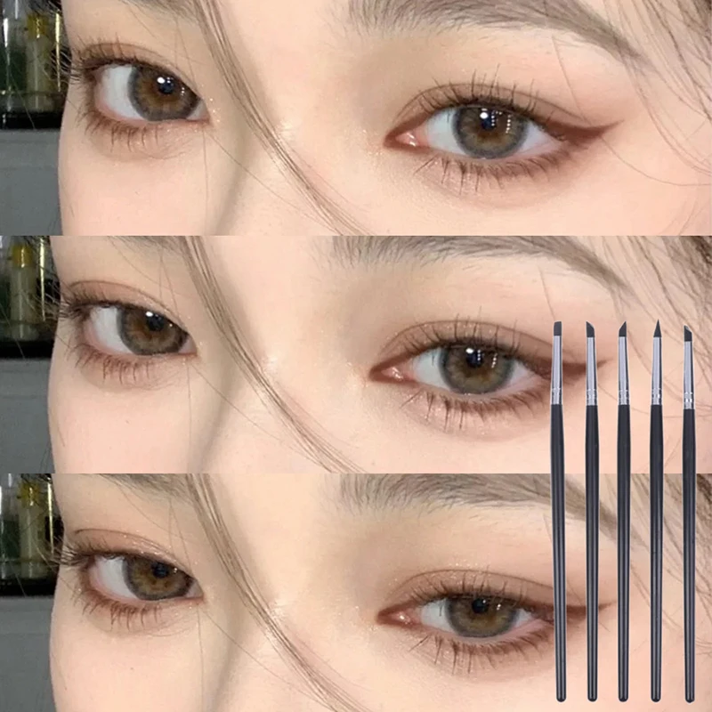多目的眉毛口紅ブラシ黒シリコーンアイライナーブラシブレード使いやすいネイルペイントペン目整形メイク